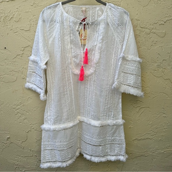 NWT Raga Arshi Embroidered Mini Beach Dress in white S - Picture 4 of 10